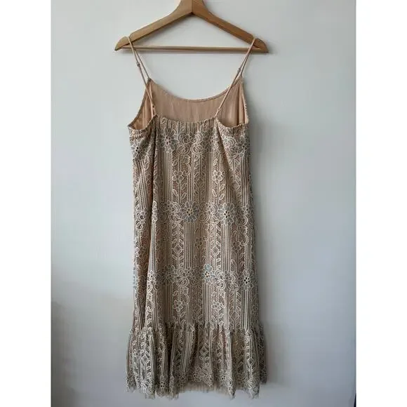 Anthropologie Eri + Ali Navy Lace Midi Dress – Romantic A-Line, Size S - Picture 8 of 12